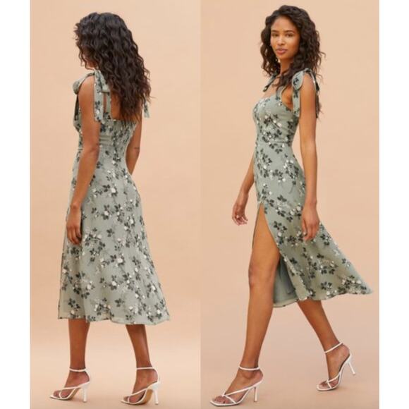 Reformation | Twilight Dress in Verde | Sz 6 - Picture 1 of 10